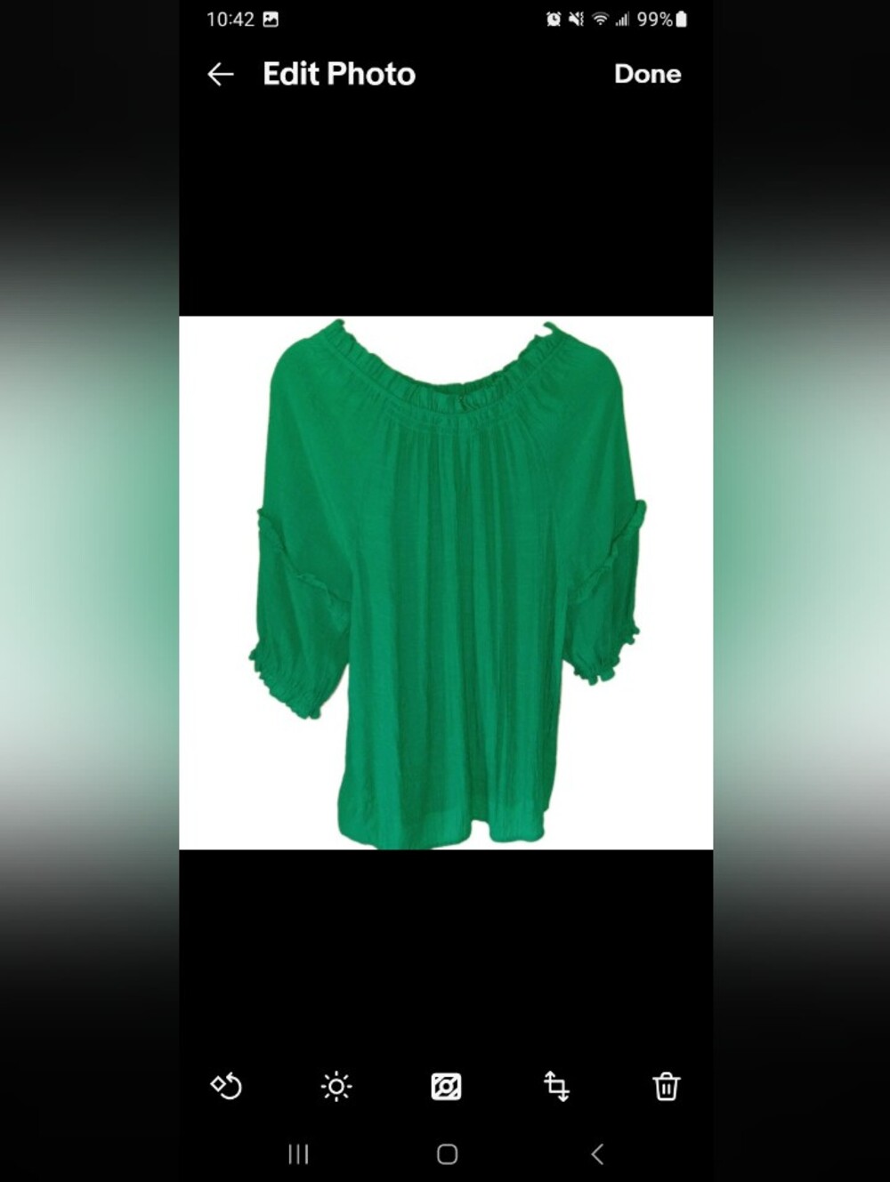 Nanette Lepore Emerald Green Lightweight Top Large - Picture 2 of 5